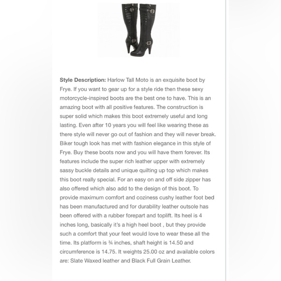 Frye Harlow Moto Leather Boots Size 6 - Picture 12 of 13